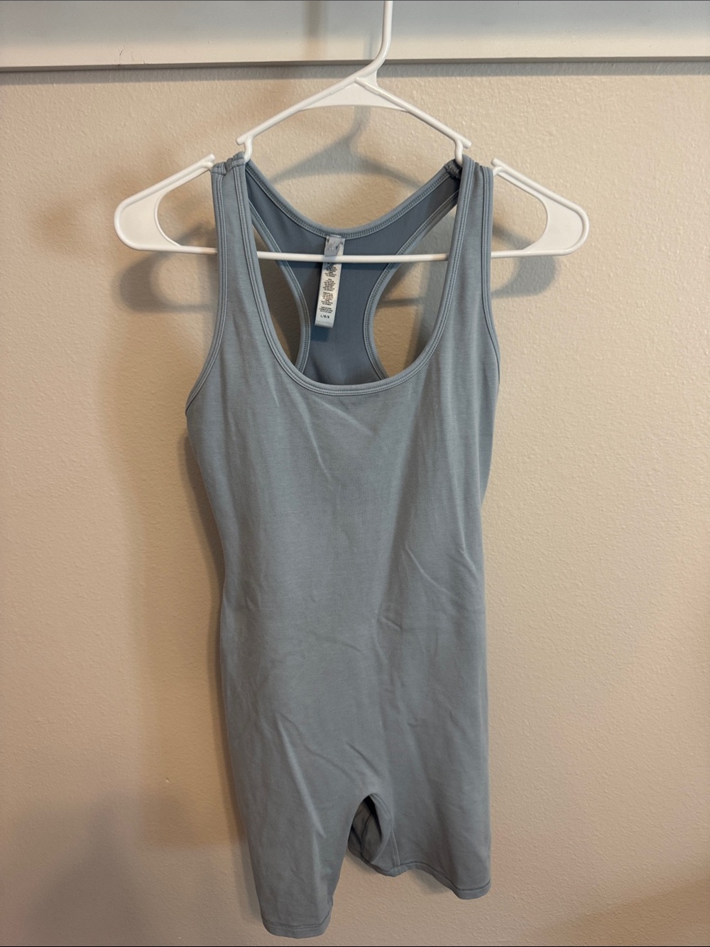 SKIMS Light Blue Racerback Scoop-Neck Bodysuit